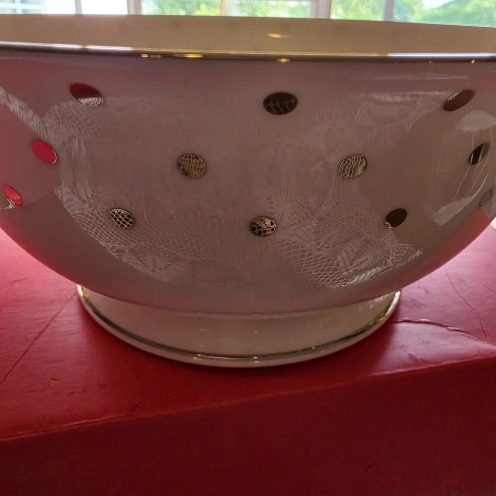 Kate Spade Lenox Larabee Road Platinum Dot Serving Bowl Brand New